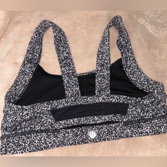 Black and White Lululemon Sports Bra - Picture 2 of 3